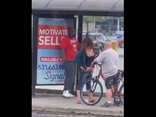 fucks a drunk woman at a bus stop and cums